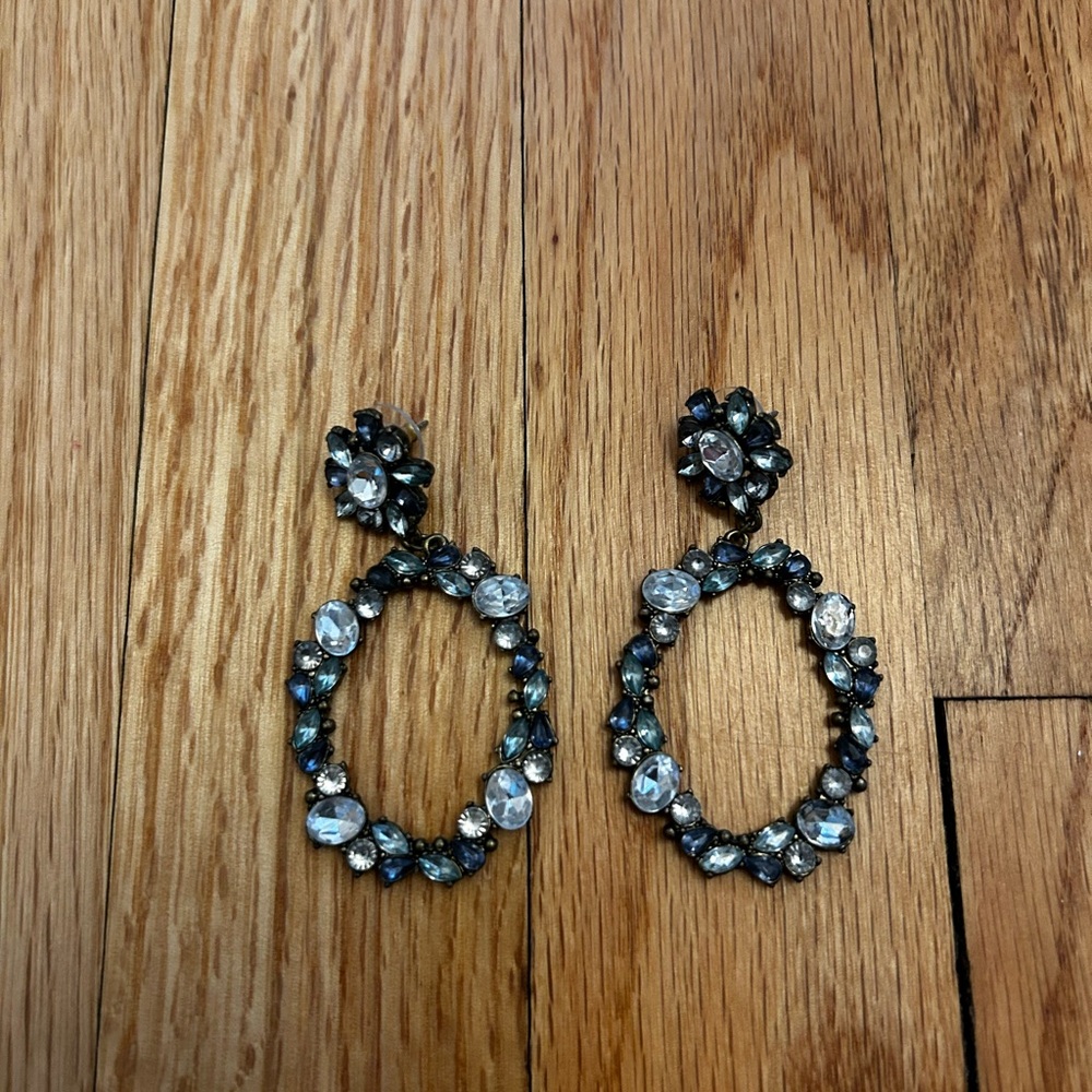 Blue and Silver Crystal Earrings